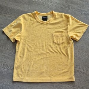 Men's Yellow Terry Cloth Pocket T-Shirt. Size M